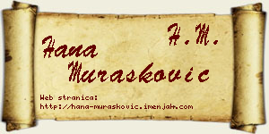 Hana Murašković vizit kartica